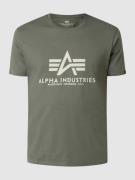 Alpha Industries T-Shirt mit Label-Print in Gruen, Größe L