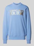 Versace Jeans Couture Sweatshirt mit Label-Print in Hellblau, Größe S