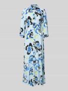 YAS Kleid aus Viskose mit Allover-Muster Modell 'SAVANNA' in Hellblau,...