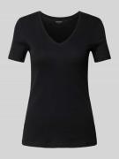 Montego T-Shirt mit V-Ausschnitt in unifarbenem Design in Black, Größe...