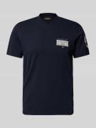 Napapijri T-Shirt mit Label-Patch Modell 'AMUNDSEN' in Marine, Größe S