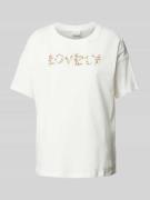 Kaffe T-Shirt mit Stitching Modell 'Firia' in Offwhite, Größe XS