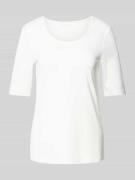 Christian Berg Woman T-Shirt mit U-Ausschnitt in Offwhite, Größe 40