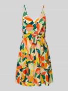 Apricot Knielanges Kleid mit Allover-Print in Gruen, Größe M