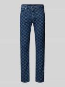 Karl Lagerfeld Regular Fit Jeans mit Allover-Muster in Jeansblau, Größ...