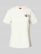 HUGO T-Shirt mit Label-Print Modell 'Damacia' in Offwhite, Größe XS