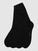 camano Socken im unifarbenen Design im 4er-Pack in Black, Größe 47/49