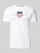 Gant T-Shirt mit Label-Print Modell 'ARCHIVE' in Weiss, Größe S