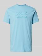 Karl Lagerfeld T-Shirt mit Label-Schriftzug in Hellblau, Größe S