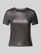 Only T-Shirt in Ripp-Optik Modell 'ONLYSOL LIFE' in Anthrazit, Größe X...