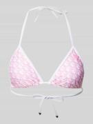 Guess Bikini-Oberteil mit Label-Print in Rose, Größe XS