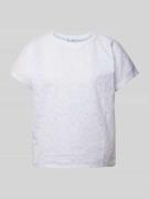 Mango T-Shirt mit Lochstickerei Modell 'LOTUS' in Weiss, Größe XS