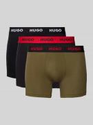 HUGO Trunks mit elastischem Logo-Bund im 3er-Pack in Rot, Größe S