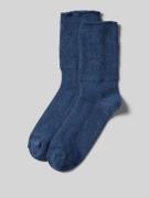 camano Socken mit Label-Print im 2er-Pack in Blau Melange, Größe 39/42