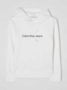 Calvin Klein Jeans Hoodie mit Logo-Print in Weiss, Größe 140