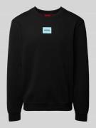 HUGO Sweatshirt mit Label-Patch in Black, Größe S