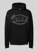 REVIEW Hoodie mit Label-Print in Black, Größe XS