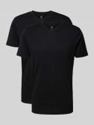 Lerros T-Shirt mit V-Ausschnitt in Black, Größe S