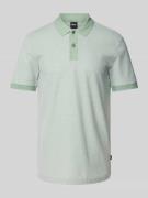 BOSS Slim Fit Poloshirt mit Strukturmuster Modell 'Phillipson' in Lind...