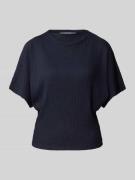 Tom Tailor Denim T-Shirt mit Crinkle-Optik in Marine, Größe XS