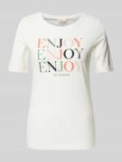 s.Oliver RED LABEL T-Shirt mit Label-Prints Modell 'ENJOY' in Weiss, G...