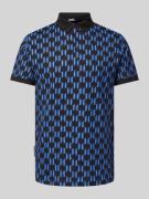 Karl Lagerfeld Slim Fit Poloshirt mit Allover-Logo-Muster in Royal, Gr...