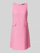 Luisa Cerano Knielanges Kleid mit Strukturmuster in Pink, Größe 36
