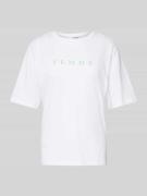 Selected Femme T-Shirt mit Label-Print Modell 'VILJA' in Offwhite, Grö...