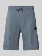 HUGO Shorts mit Label-Patch Modell 'Desort' in Rauchblau, Größe S