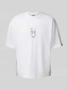 REVIEW T-Shirt mit Label- und Motiv-Print in Weiss, Größe S