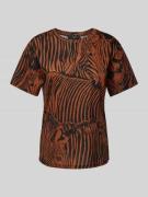 Weekend Max Mara T-Shirt mit Allover-Muster Modell 'ELOISA' in Cognac,...