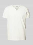 Blend T-Shirt in Melange-Optik Modell 'NOOS' in Weiss, Größe S