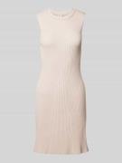 Guess Knielanges Kleid in Ripp-Optik Modell 'ALLIE' in Sand, Größe XS