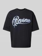 REVIEW T-Shirt mit Label-Print in Black, Größe S