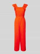 YAS Jumpsuit mit Rüschen Modell 'YASISMA' in Orange, Größe XS