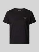 OPUS T-Shirt mit Motiv-Stitching Modell 'Serz' in Black, Größe 38