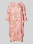 Milano Italy Knielanges Kleid mit Paisley-Muster in Pink, Größe 36