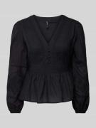 Vero Moda Bluse mit V-Ausschnitt Modell 'JAMILLA' in Black, Größe XS