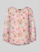 More & More Bluse mit floralem Print in Rose, Größe 36