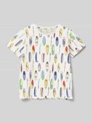 Name It T-Shirt mit  Allover-Muster Modell 'FLYNE' in Offwhite, Größe ...