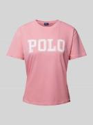 Polo Ralph Lauren T-Shirt mit Label-Print in Pink, Größe M