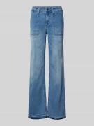 Milano Italy Wide Leg Jeans mit Ziernähten in Blau, Größe 46