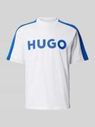 Hugo Blue T-Shirt mit Logo-Print in Weiss, Größe M