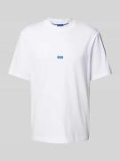 Hugo Blue T-Shirt mit Label-Patch Modell 'Nieros' in Weiss, Größe L