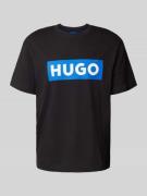 Hugo Blue T-Shirt mit Label-Print Modell 'Nico' in Black, Größe M