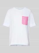 Rich & Royal T-Shirt mit Brusttasche aus Häkelspitze in Rosa, Größe M