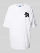 Hugo Blue Oversized T-Shirt mit Motiv-Print in Weiss, Größe M