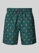 Shiwi Badehose mit Motiv-Print Modell 'Scratched Shiwi Palm' in Oliv, ...