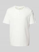 s.Oliver RED LABEL T-Shirt mit Strukturmuster in Offwhite, Größe S