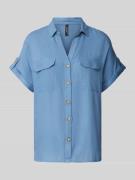 Vero Moda Hemdbluse mit Knopfleiste Modell 'BUMPY' in Blau, Größe XS